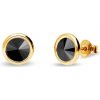 Náušnice Spark černé stříbrné pozlacené se Swarovski Elements Tiny Bonbon Studs KRG1122SS29J Jet