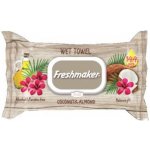 Freshmaker vlhčené ubrousky Coconut & Almond 144 ks s červenou květinou – Zboží Dáma