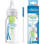 Dr. Brown's kojenecká láhev Options Narrow + anti Colic plastová bílá se silikonovým dudlíkem level 1 1 ks 120 ml – Zboží Mobilmania