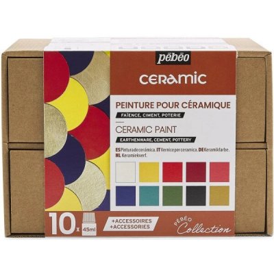 Pébéo Sada barev na keramiku Ceramic 10 x 45 ml s příslušenstvím – Hledejceny.cz