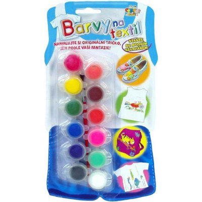 Barvy na textil štětec 12 ks na kartě – Zbozi.Blesk.cz
