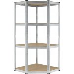 FurniGO - Rohový regál - 160x75x40-75 cm – Sleviste.cz