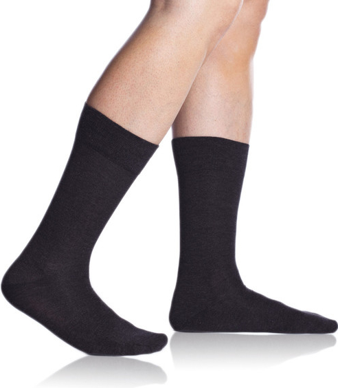 BAMBUS COMFORT SOCKS 5x Bambusové klasické pánské ponožky 5 ks šedá