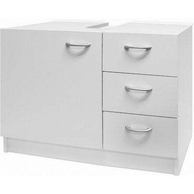 Casaria Skříňka pod umyvadlo se 3 zásuvkami SILKE, 63x30x54cm, bílá 100493 – Zboží Dáma