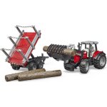 Bruder 2046 Massey Ferguson 7480 s čelním nakladačem a přepravníkem dřeva 1:16 – Hledejceny.cz