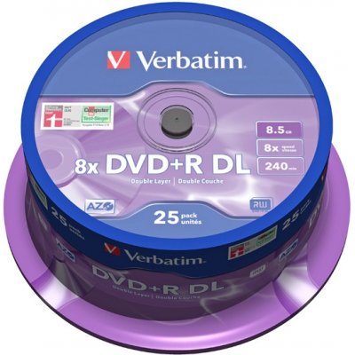 Verbatim DVD+R DL 8,5GB 8x spindle, 25ks (43757) – Zbozi.Blesk.cz