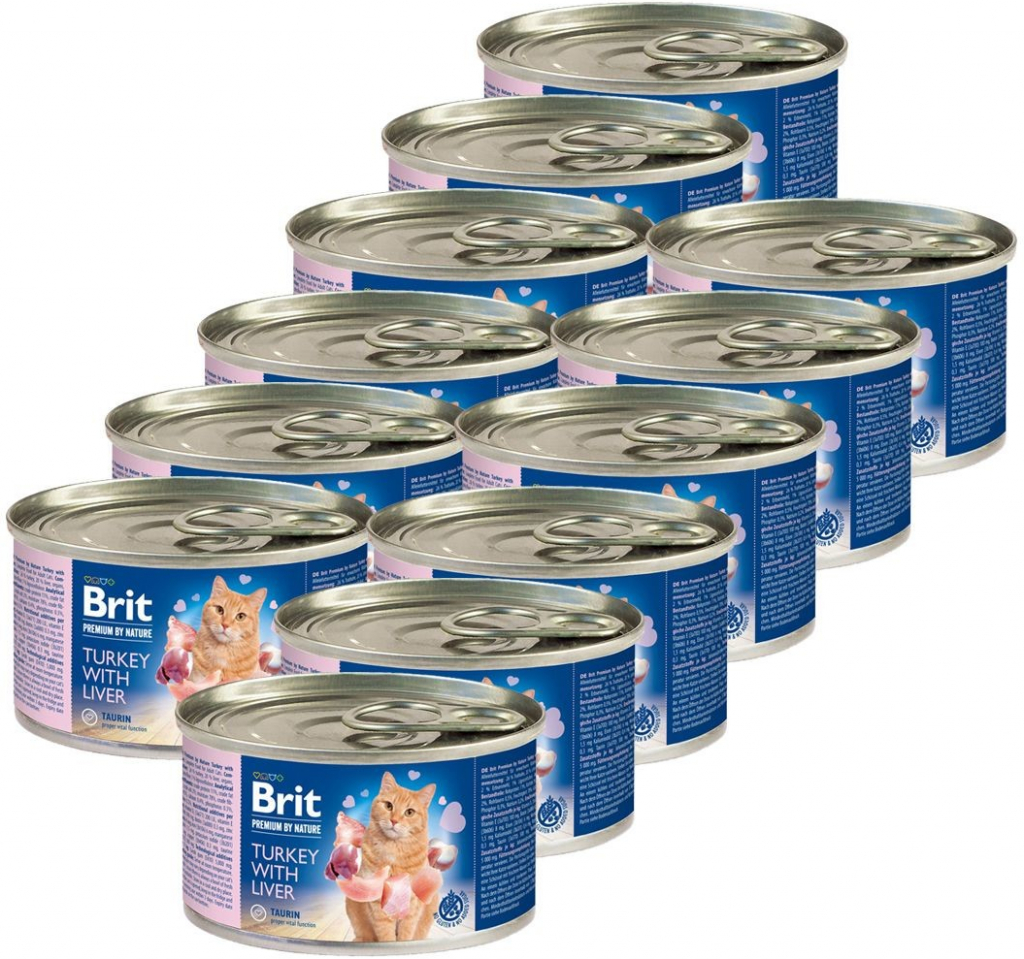 Brit Premium Cat Turkey with Liver 12 x 0,2 kg