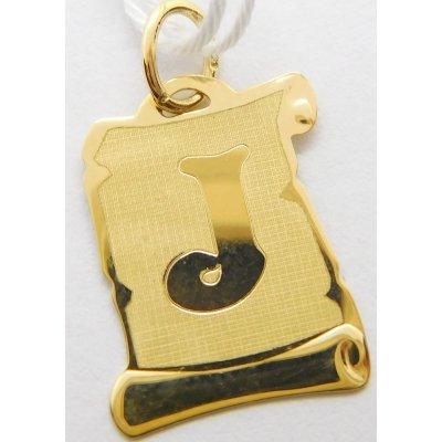 Klenoty Budín Zlatý přívěsek na pergamenu písmeno J GPYN 56471