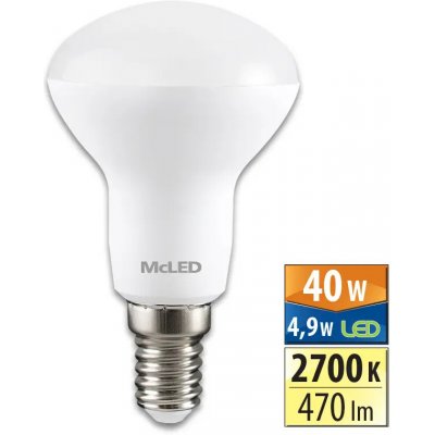 McLED LED R50 4,9W, 2700K, E14, 470lm – Hledejceny.cz