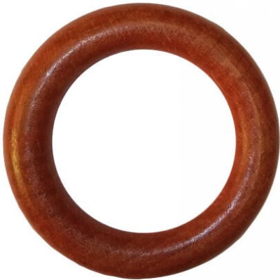Dřevěný kroužek s háčkem, barva třešeň (10ks)