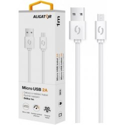 Aligator DAKA002 2A micro USB, 1m, bílý