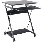 Nejlevnější nábytek Pojízdný PC stůl/herní stůl s kolečky RAKTA, černý – Zbozi.Blesk.cz