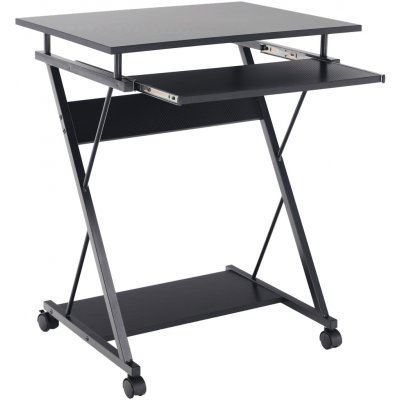 Nejlevnější nábytek Pojízdný PC stůl/herní stůl s kolečky RAKTA, černý – Zbozi.Blesk.cz