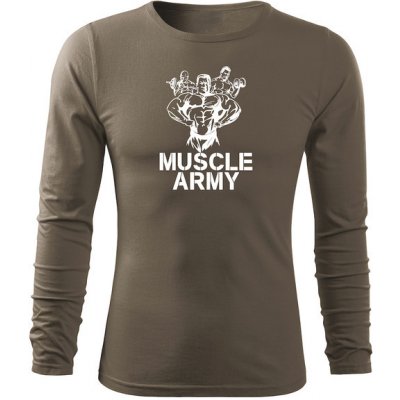 Dragova Fit-T tričko s dlouhým rukávem muscle team olivová
