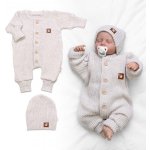 Baby Nellys Rostoucí pletená sada 4D Girl s volánkem Love béžový melírek – Zboží Dáma