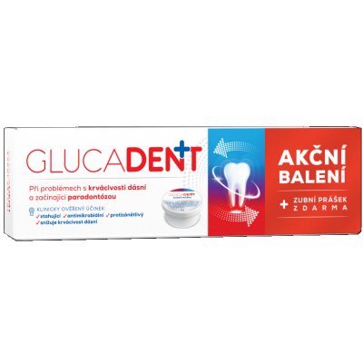 Glucadent plus zubní pasta 95 g + zubní prášek 8 g