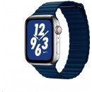 Coteetci kožený magnetický řemínek Loop Band pro Apple Watch 38 / 40mm tmavě modrý WH5205-DB
