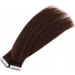 Vlasové PU pásky Tape in na prodlužování vlasů 60cm 02 tmavě hnědá – Zboží Dáma