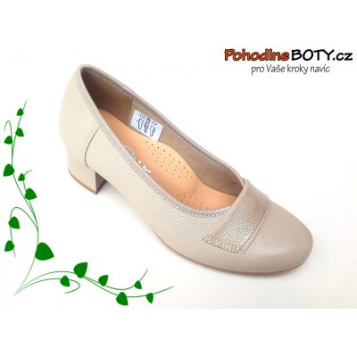 Aldex Komfortní dámské lodičky krémové – Zboží Dáma