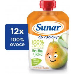 Sunar kapsička Do ručičky jablko hruška 4m+ 12 x 100 g