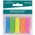 Samolepicí záložky CONCORDE 12x48mm, 5x20l., neon – Hledejceny.cz