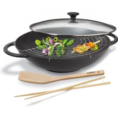 Küchenprofi Set Wok s poklicí Provence černý 36 cm