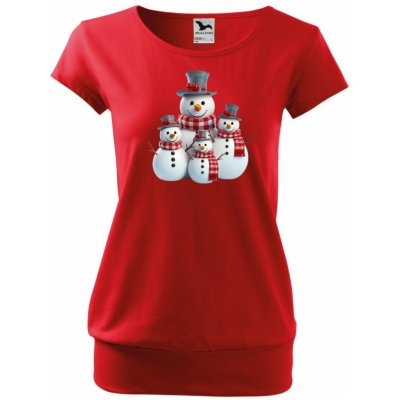 MALFINI Vánoční tričko City sněhuláci – Zboží Dáma