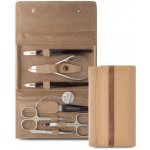 Nippes Solingen manikúra 7 dílná stříbrná světle hnědá kůže sada – Hledejceny.cz