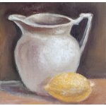 Tatiana Sharapova, Džbánek na mléko s citronem, Malba na desce, olejové barvy, 20 x 20 cm – Hledejceny.cz