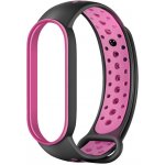 Xiaomi Mi Band 5/6 náhradní náramek Sportovní prodyšný perforovaný černo-růžová MBSCZ-5SP020 – Zboží Živě