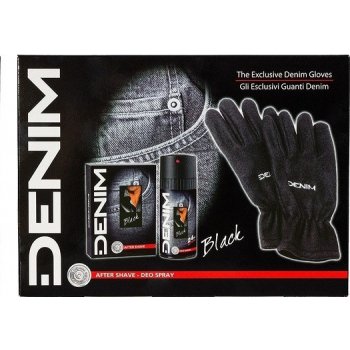 Denim Black voda po holení 100 ml + deospray 150 ml + zimní rukavice dárková sada