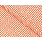 Dekorační látka Rebeka RE-006 Oranžovo-bílá kostka malá - šířka 140 cm – Zboží Dáma