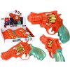 LEAN Toys Oranžová revolverová zbraň, zvuky světla