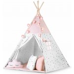 Nukido teepee stan pro děti s girlandou a světly růžový – Zboží Dáma
