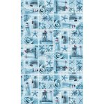 Nese plastik Aquamat 593 hvězdice, perla, maják modrá 65 cm x 100 cm – Zboží Dáma