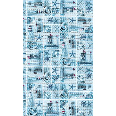 Nese plastik Aquamat 593 hvězdice, perla, maják modrá 65 cm x 100 cm – Zboží Dáma