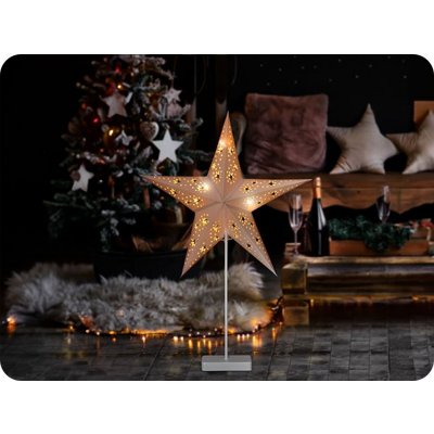 Solight LED vánoční hvězda stolní 10x LED 3x AA 1V262 – Zboží Mobilmania