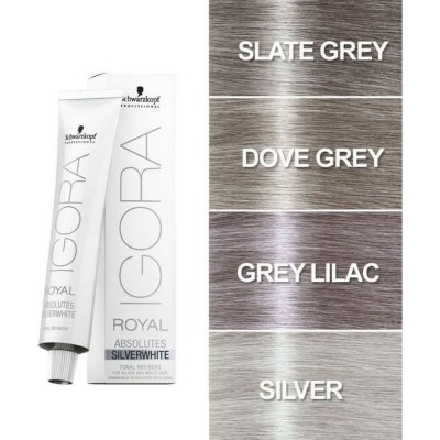 Schwarzkopf Igora Royal Absolutes SilverWhite tónující demi-permanentní barva na vlasy pro stříbrné a bílé vlasy Slate Grey Tonal Refiner For Silver and White Hair 60 ml