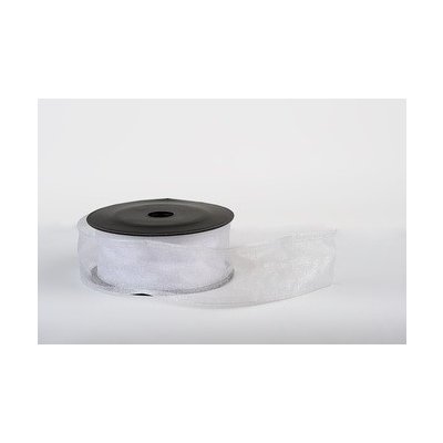 Stuha organza briliant drát 40 mm/9m - bílá – Zboží Dáma