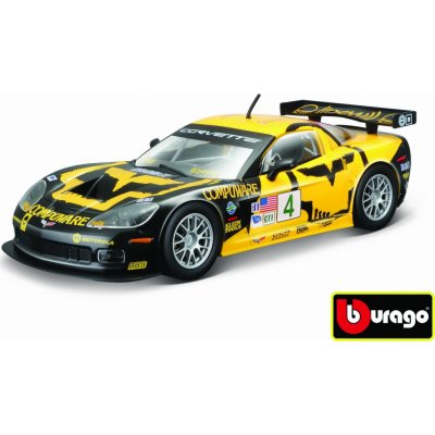 Bburago Kovový model auta Race Chevrolet Corvette C6R žlutá 1:24 – Hledejceny.cz