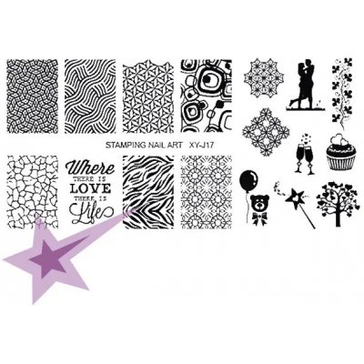 Starnails Razítkovací destička XYJ17 love vločky – Zboží Dáma