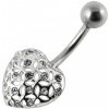 Piercing Šperky4U stříbrný piercing do pupíku srdíčko BP01175-C