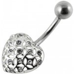 Šperky4U stříbrný piercing do pupíku srdíčko BP01175-C – Zboží Mobilmania