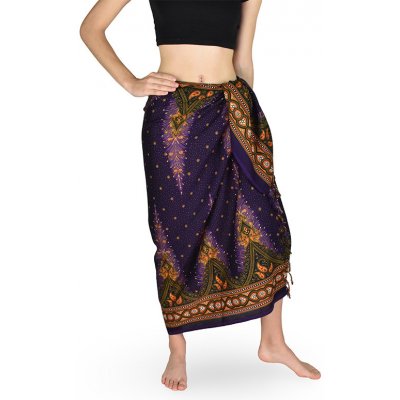 Sarong pareo Kujaku paví pera fialová – Zboží Dáma