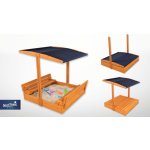 Trendie Dřevěné pískoviště se stříškou 120x120 cm uzavíratelné - impregnované – Sleviste.cz