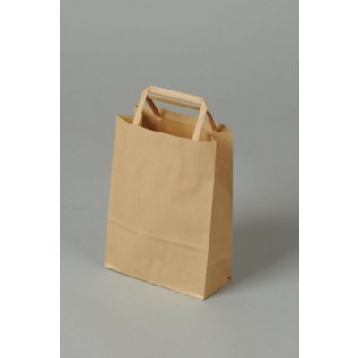 Papírová taška hnědá - 32 x 27 x 17 cm, ploché ucho, 1 ks – Zboží Živě