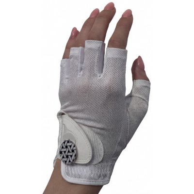 BEST OF GOLF America Womens Golf Glove White Half Finger Levá L – Sleviste.cz