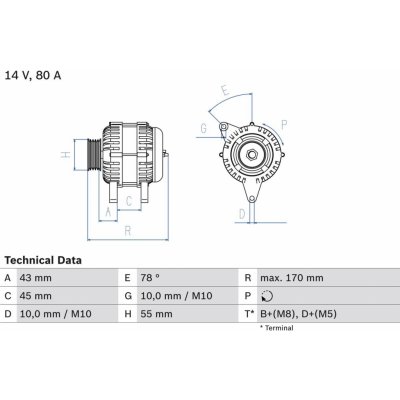 Generátor BOSCH 0 986 042 081 (0986042081) – Zbozi.Blesk.cz