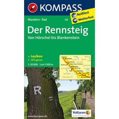 mapa Der Rennsteig-von Horschel bis Blankenstein 1:50 t. lamino