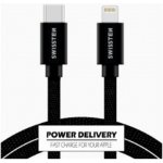 Swissten 71526201 USB 2.0 typ C na Lightning, USB 2.0, zástrčka C - zástrčka Lightning, MFi, opletený, 1,2m, černý – Hledejceny.cz